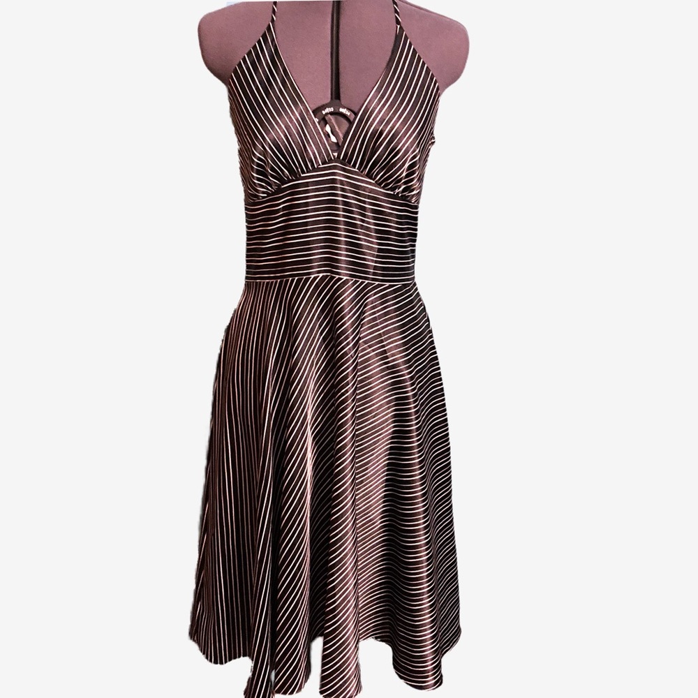 ⚡️HP⚡️Black and white striped halter dress